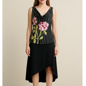 Vtg Y2K The Limited Blouse 100% SILK Draped bust Top Ruffle Flared Sleeves LG